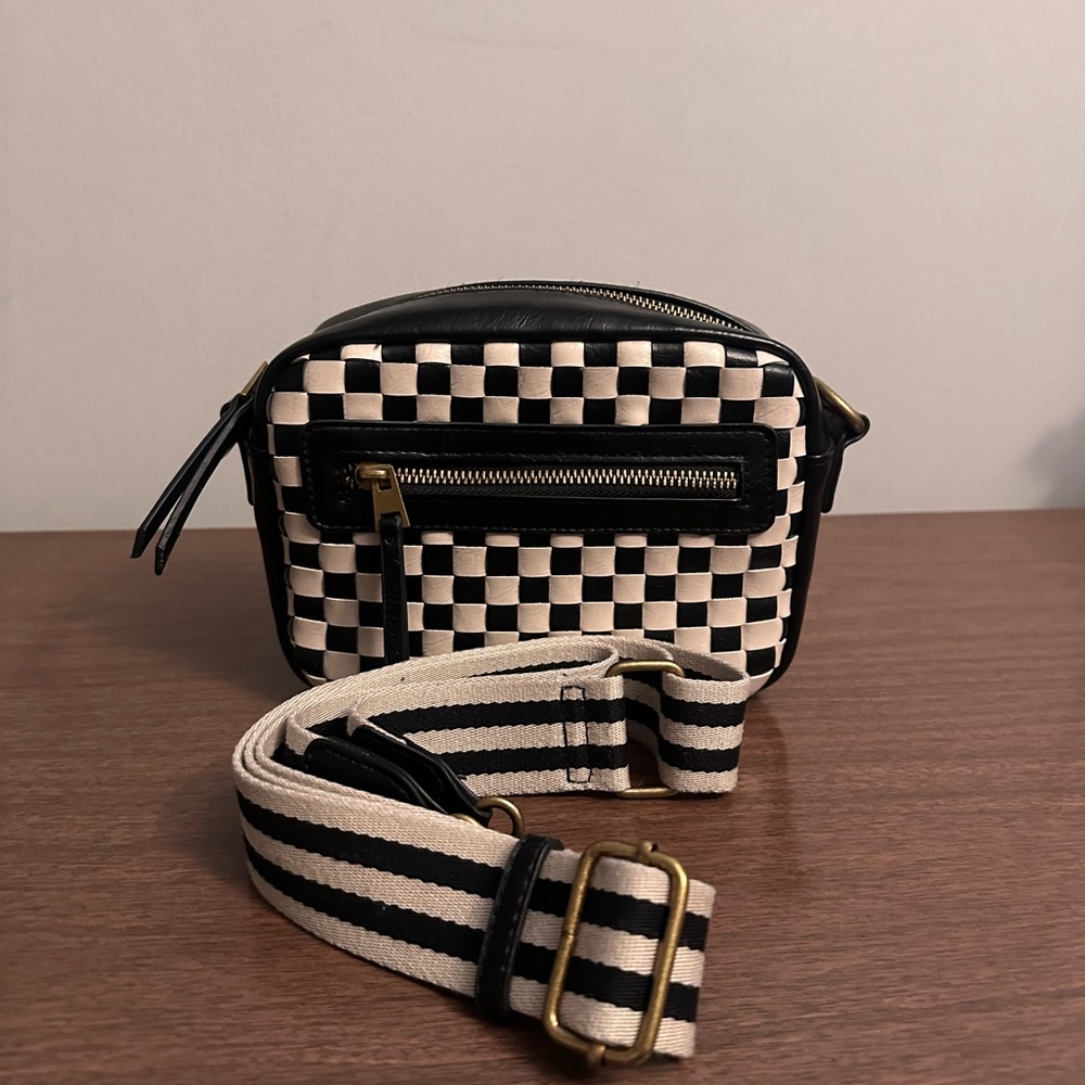 Black and White Checkered Women's Bag